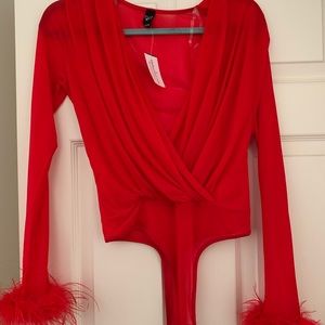 Windsor red body suit